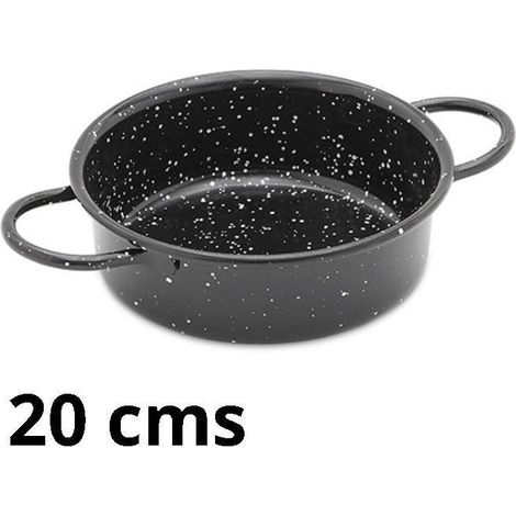 20 cms cazuela fuente redonda esmaltada negra para pil-pil vaello