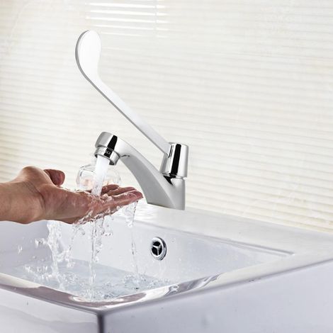 Robinet de lavabo à eau froide simple à poignée longue G1/2 po pour laboratoire hospitalier (1/5)