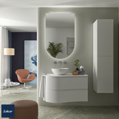 Salgar Schrank wandhängend MAM 900 WHITE COTTON rechts 2 Metallauszug mit Softeinzug 897 x 540 x 505 mm (1/4)