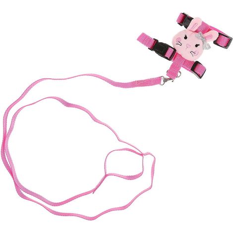 Arnés y correa para conejos para exteriores, 4 juegos, correa rosa ajustable para mascotas (1/5)