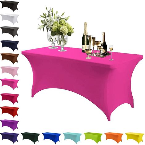 Spandex Tischdecke Rosenrot 120x60cm, elastisch, waschbar, knitterfrei