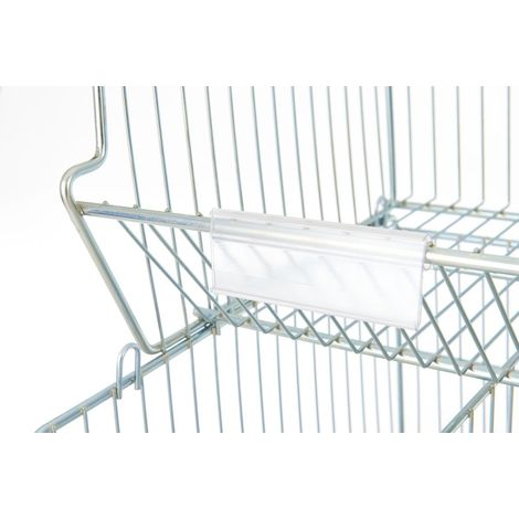PROVOST - Porte-étiquette PVC clipsable 120 mm pour panier fil
