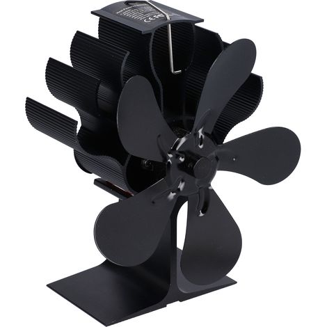 5-flügeliger, einflügeliger Ofenventilator mit Thermometer, kein Stromanschluss erforderlich, für Kamine und Kamineinsätze, effiziente Warmluftzirkulation (1/5)