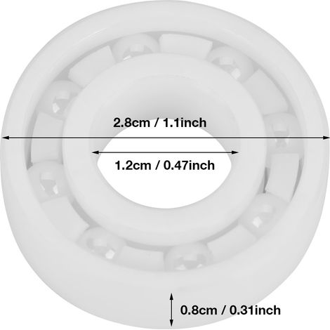 Roulement à billes céramique ZrO2 haute précision 12x28x8mm 6001 (1/5)