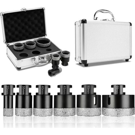 Jeu de 6 forets diamantés céramiques M14 pour meuleuses d'angle, de 20 à 68 mm (1/5)