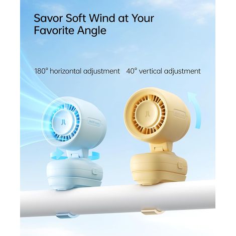 Mini ventilateur portable à clipser pour poussette de bébé, petit ventilateur portable à piles avec veilleuse, 5 vitesses, écran LED, support flexible amovible, sans danger pour berceau