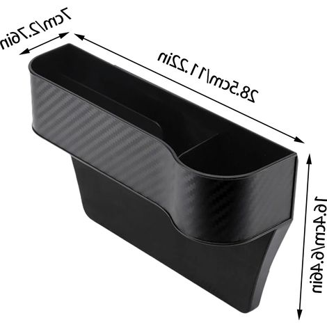 (Siège droit noir) Boîte de rangement pour espace entre les sièges auto, support de rangement pour siège avant, en ABS, pour fentes de siège, universelle pour l'intérieur de voiture (1/5)