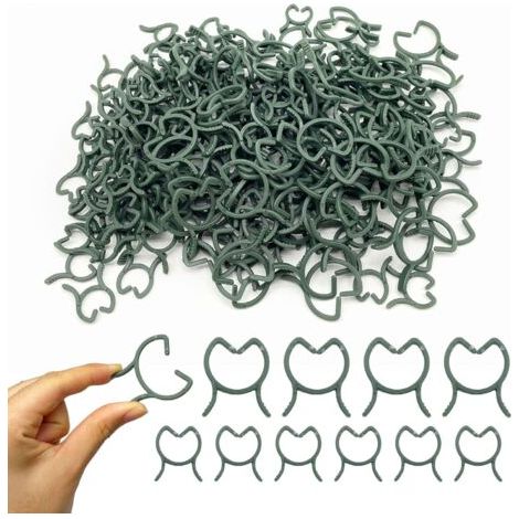200 clips pour plantes grimpantes, anneaux de fixation, supports pour plantes grimpantes, tiges de vigne et tomates. (1/5)