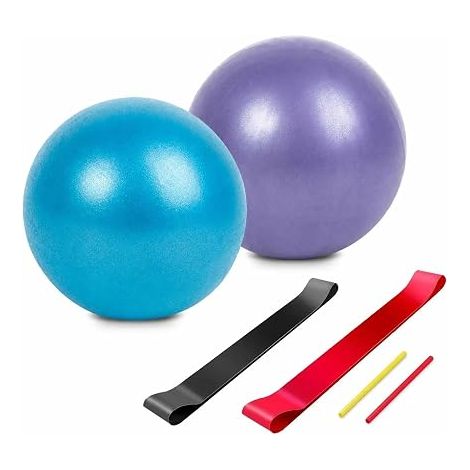 Pilates Ball 22cm with Elastic Belt, Pregnancy Ball, Yoga Ball, Yoga, Exercises, Physiotherapy, Core Training, Strength, Balance and Stability (1/5)