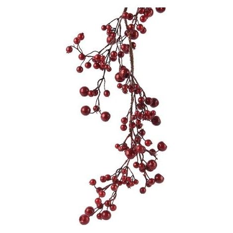 Weihnachtsgirlande mit roten Beeren 130 cm
