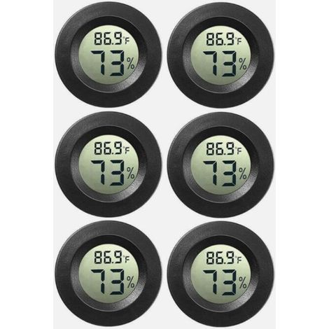 6x hygromètre numérique mini, thermomètre, mesureur de température et d'humidité de l'air. Design mince et précis pour un usage multiple.