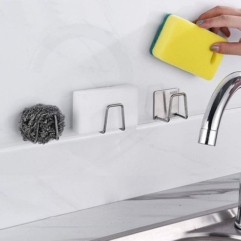Porta spugna adesivo, porta spugna per lavello ad asciugatura rapida, porta spugna impermeabile in acciaio inox per accessori da cucina