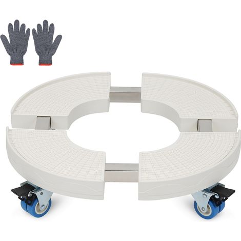 Randaco Pflanzenroller 38-52cm Einstellbar Pflanzen Rollbrett Tragkraft 200 kg Blumenroller Rollbar Blumenuntersetzer mit Rollen, Weiß (1/5)
