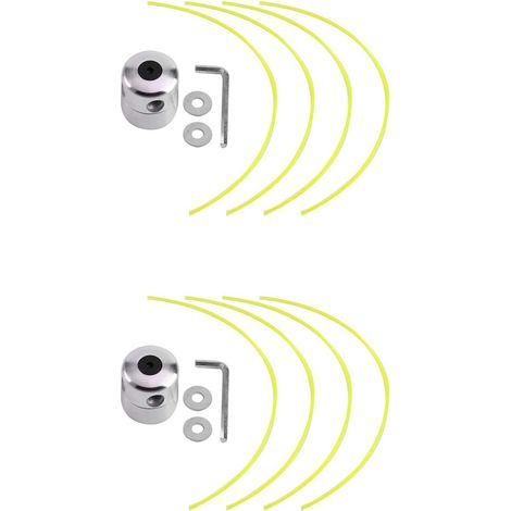 Set mit 2 universellen Aluminium-Trimmerköpfen, doppeltem Nylonfadenkopf, Fadenspule, Trimmerzubehör (1/5)