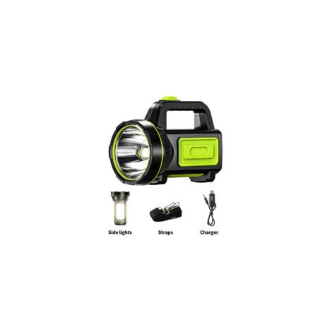 Linterna LED recargable por USB, 6000 mAh – Alcance de 1000 metros – Resistencia al agua IPX4 – Modos de brillo alto/bajo para acampada y emergencias
