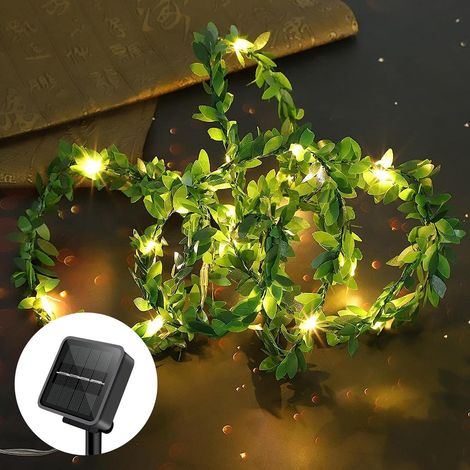 Guirlande lumineuse solaire extérieur 100 LED - Guirlande buis artificiel étanche 10 m - Déco jardin, arbre, terrasse (1/5)