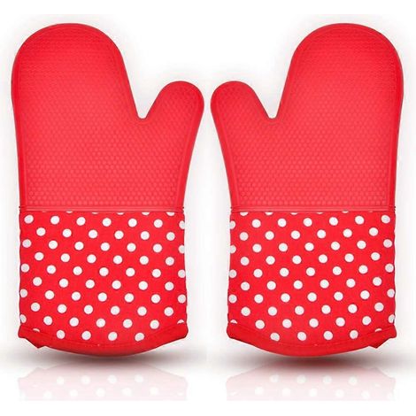 Manique de cuisine résistante à la chaleur, manique de cuisine en silicone antidérapante en coton, manique de cuisine à isolation thermique (1/5)