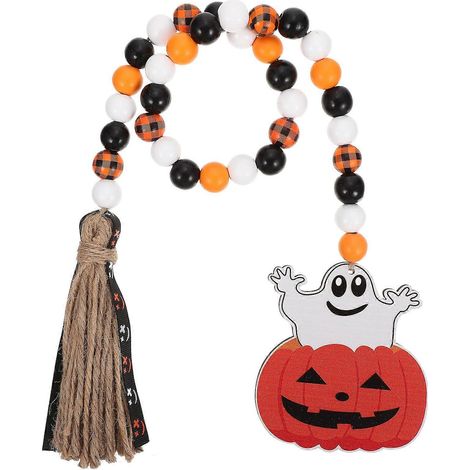 Guirlande de perles en bois style ferme pour Halloween (2 pièces) (1/5)