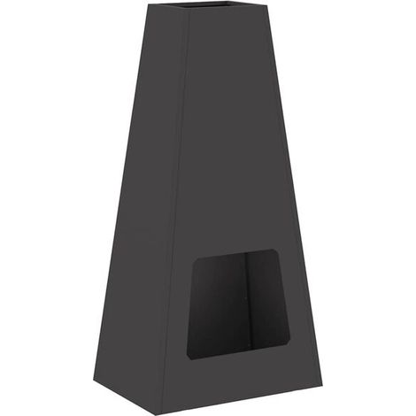 Cheminée noire, 50 x 35 x 100 cm, acier. (1/5)