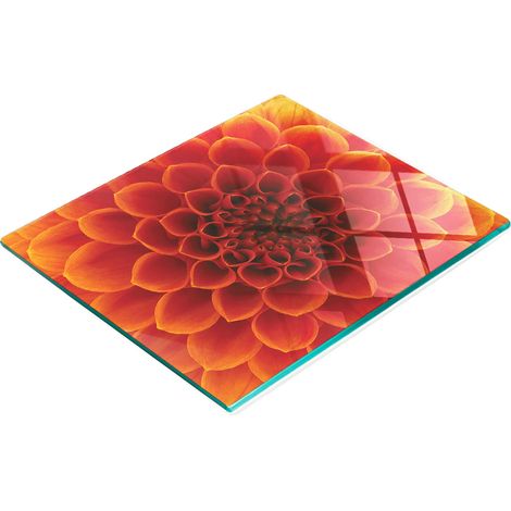Tagliere e vassoio da cucina decorativo in vetro con motivo floreale, 60x52 cm (1/5)