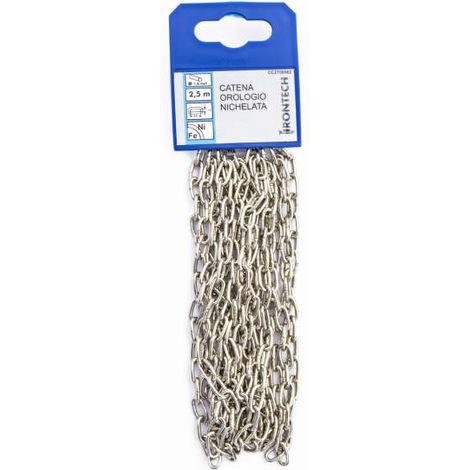 Catena forzatina pretagliata Ø 1,6 mm. in acciaio nichelato 2,5 mt. (1/2)
