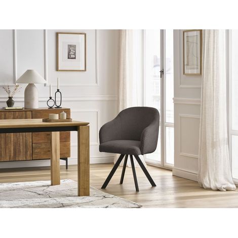 BOBOCHIC - Chaise SOPHIE tissu bouclette et pieds étoile Marron (1/5)