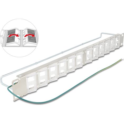 Delock Panel de conexiÃ³n Keystone de 19 con 24 puertos inclinables y alivio de tensiÃ³n