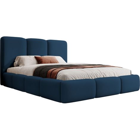 Selsey Bauro - Polsterbett 180x200 mit Stauraum und Samtbezug, marineblau (1/3)