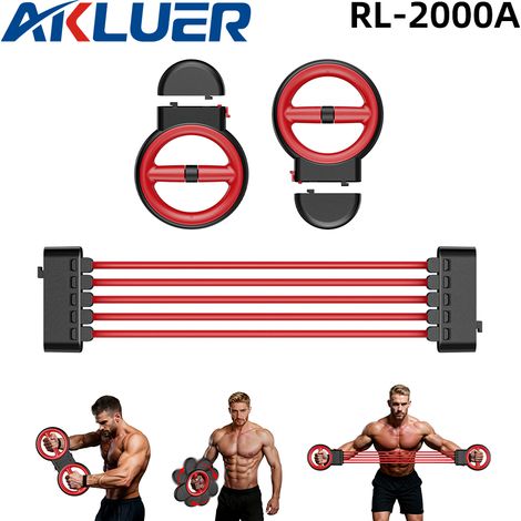 Akluer RL-2000A Schwarz Rot  3-in-1 Verstellbarer Armtrainer & Brustexpander Präzise Dämpfung (0–8 Stufen) Sicherheit & Langlebigkeit Widerstandsbänder Fitness Krafttraining Sportzubehör