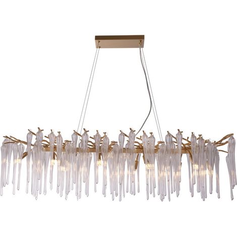 Heritage 10Lt Diner Bar Pendant, metallo dorato e vetro trasparente (1/3)