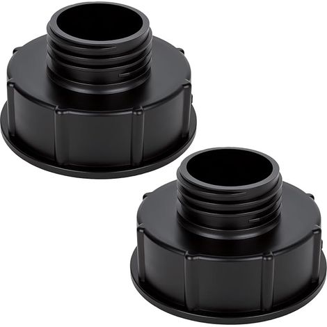Wasserta Lot de 2 adaptateurs IBC S100 x 8 vers S60 x 6, filetage grossier, adaptateur de réservoir IBC S100 x 8 (100 mm) filetage intérieur vers S60 x 6 (60 mm) filetage extérieur, filetage (1/5)