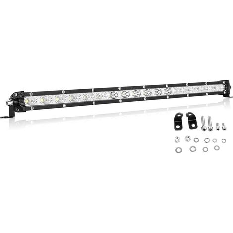 13 Pouces 60W Flood Ultra Slim Rangée Unique LED Barre de lumière Faisceau de Point avec Support de Montage pour Tout-Terrain Ranger ATV UTV SUV (1/5)