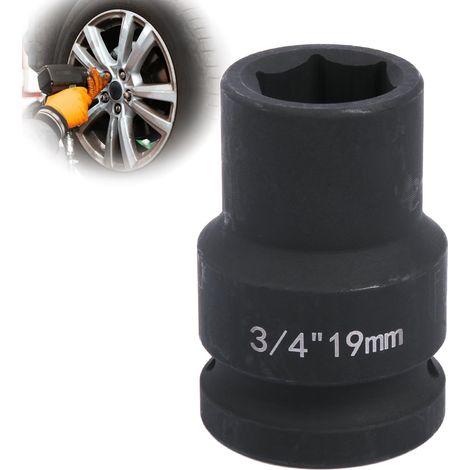 Clé à douille hexagonale de 19 mm, 3/4" en acier au chrome-molybdène, pour changement de roue et atelier (1/5)