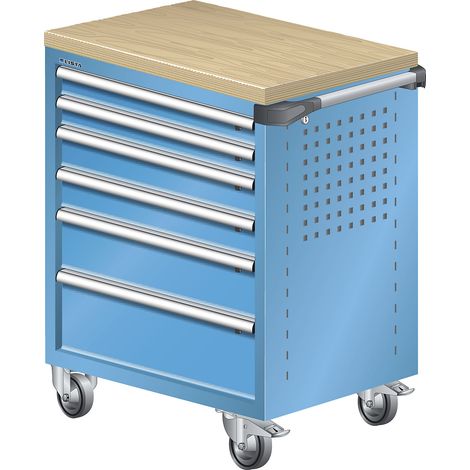 LISTA, Servante d'atelier, avec revêtement en bois multiplis 40
