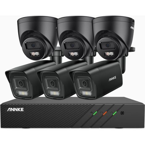 ANNKE 5MP PoE Système de vidéosurveillance,6 caméras, détection de mouvement, couleur vision nocturne,APP/PC distance,4TB HDD (1/5)