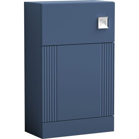 Modern Bathroom Belvide Retro Floor Standing WC Back to Wall Toilet Unit, 500mm, Satin Blue
