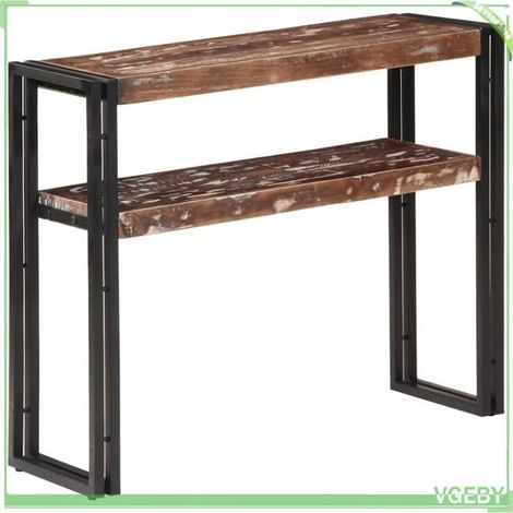 Table console - 321098 - Bois de récupération massif - 90 x 30 x 75 cm - Marron (1/5)