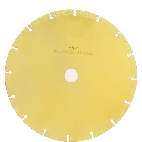 Gelötete Diamanttrennscheibe für Kreissägen, segmentiertes Schleifen, 250 x 25,4 x 10 mm
