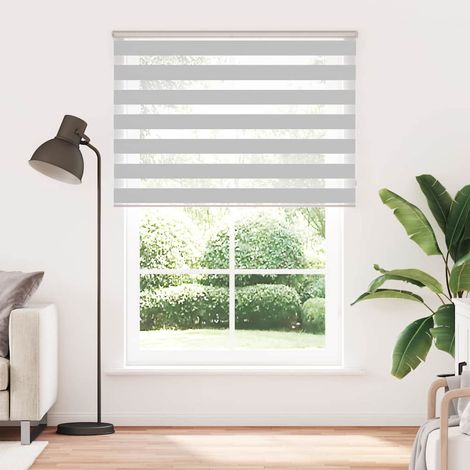 Maison Exclusive - Estor cebra gris claro 160x230cm tejido ancho