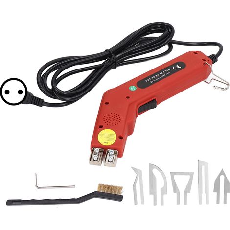 Coupeur thermique électrique 100W, couteau chaud portatif pour corde, tissu, mousse, éponge, plastique, avec 5 lames, prise UE 220V (1/5)