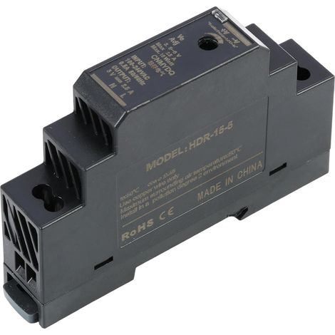 Alimentation pour Rail DIN sortie 5V DC 3A 15W Montage Facile sur Rail DIN TS 35, Alimentation pour Rail DIN, Compatible Armoires Électriques et Domotique (1/5)