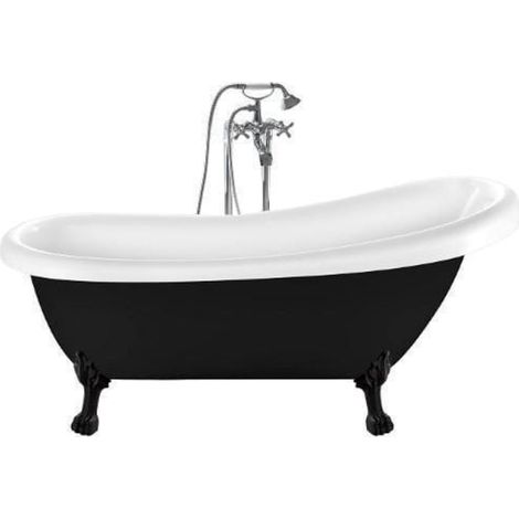 Freistehende Badewanne RICHMOND schwarz Löwenfüße SCHWARZ 171