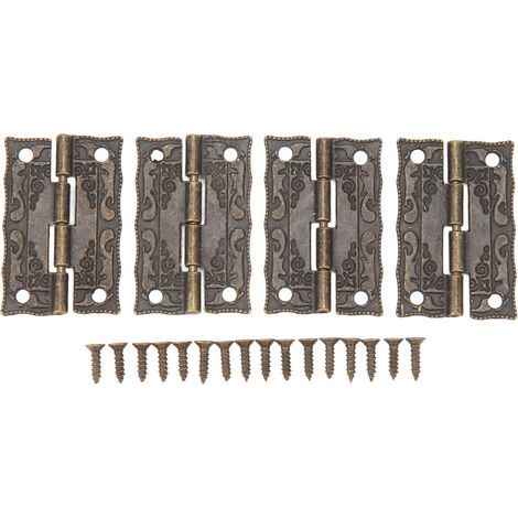 Lot de 20 charnières décoratives antiques en alliage de zinc, style vintage, pour boîtes à bijoux, coffrets et armoires en bois. (1/5)