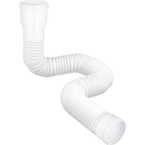 Rallonge Gouttière Flexible, Extension de Gouttière Ronde, Rallonges Rondes Flexibles pour Gouttières de 80/100 mm, Tuyau de Descente de 47 à 150 cm (Blanc, Pièce) (1/5)