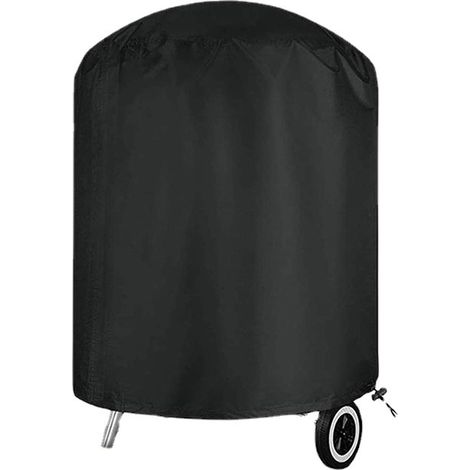 Housse Barbecue Rond, Tissu Oxford 420D Barbecue Grill Imperméable, Housse Barbecue Bâche de Protection BBQ Couverture de Gril Anti-UV/Anti-l'eau/Anti-l'Humidité (61 × 70CM)
