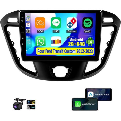 Autoradio Android 14 GPS FM RDS + Caméra pour Ford Transit Custom 2012-2021 - 2+64G CAM (1/5)