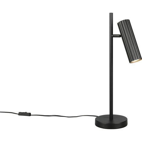 Lampe de table moderne noire rainurée orientable GU10 10W SOKA Trio (1/3)