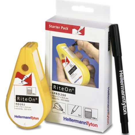 HellermannTyton RiteOn Starter-Pack blanco 150 etiquetas