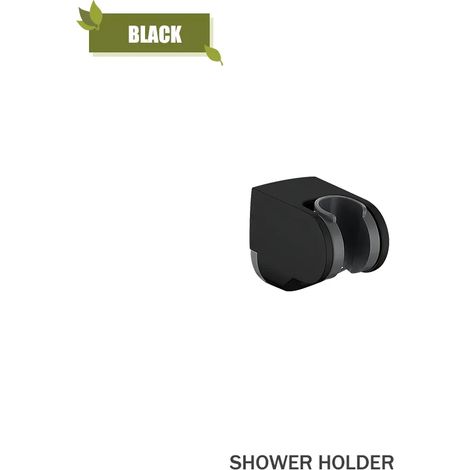 (Support noir uniquement) Douchette ABS, finition or brossé, chrome, blanc et noir, 7 jets, fixation murale, support réglable, pommeau de douche à main (1/5)