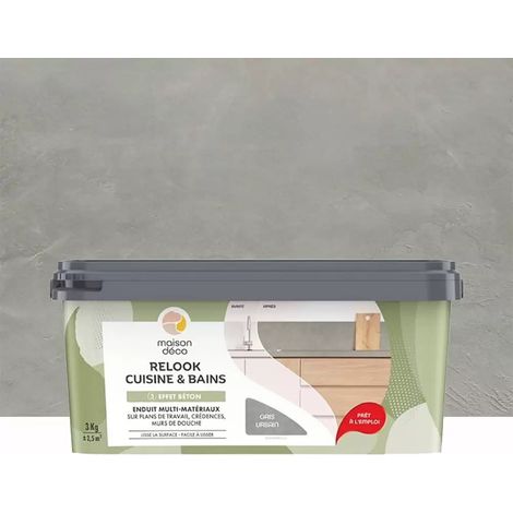 Enduit Maison Déco Relook Cuisine & Bains Effet Béton Gris urbain (1/2)